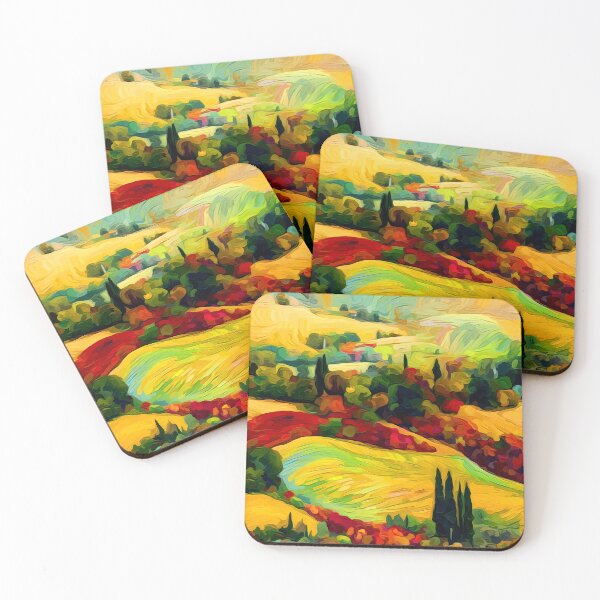 Item preview, Italian Countryside Colorful Hills Landscape Abstract Digital Art designed and sold by DEC02.