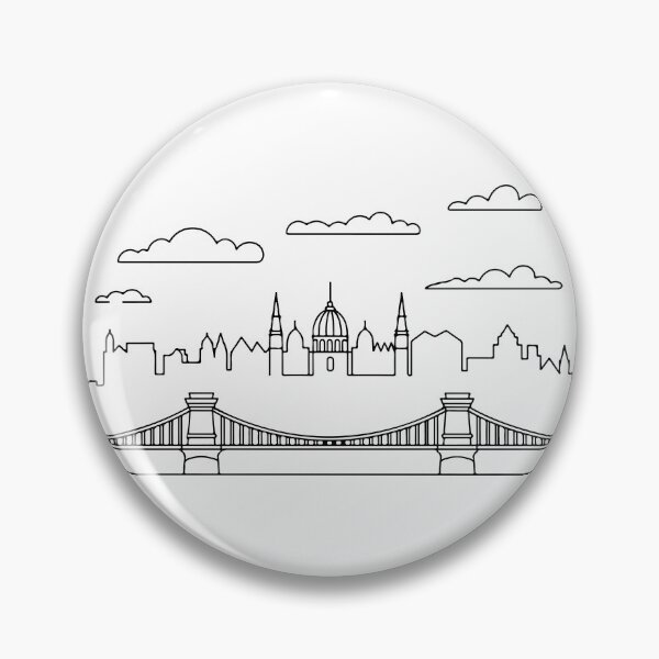 Item preview, Budapest LineArt – Skyline City Outline  designed and sold by EmeraldeaDesign.