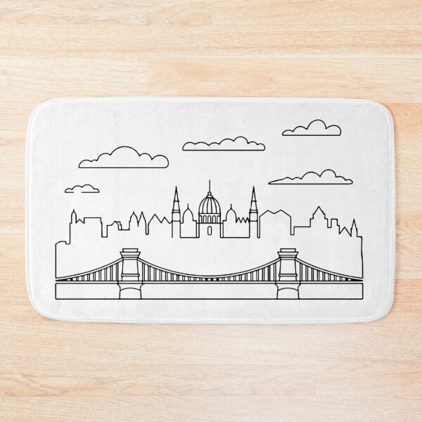 Item preview, Budapest LineArt – Skyline City Outline  designed and sold by EmeraldeaDesign.