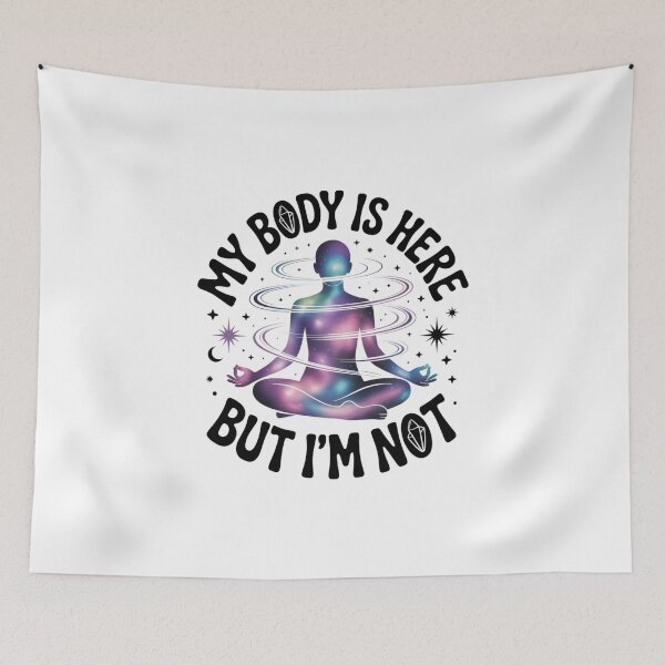Item preview, My Body Is Here, But I'm Not! Black Letters On White Design designed and sold by Peter Stawicki.