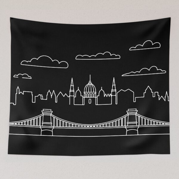 Item preview, Budapest LineArt in white designed and sold by EmeraldeaDesign.