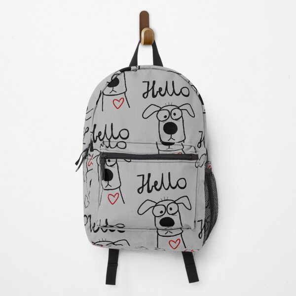 Item preview, Cute Funny Dog Hello - Minimalist Doodle with Red Heart designed and sold by Wild-way Art.