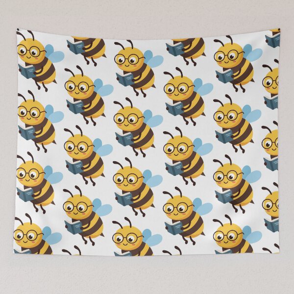 Item preview, Cute Reading Bee Illustration designed and sold by BetweenForms.