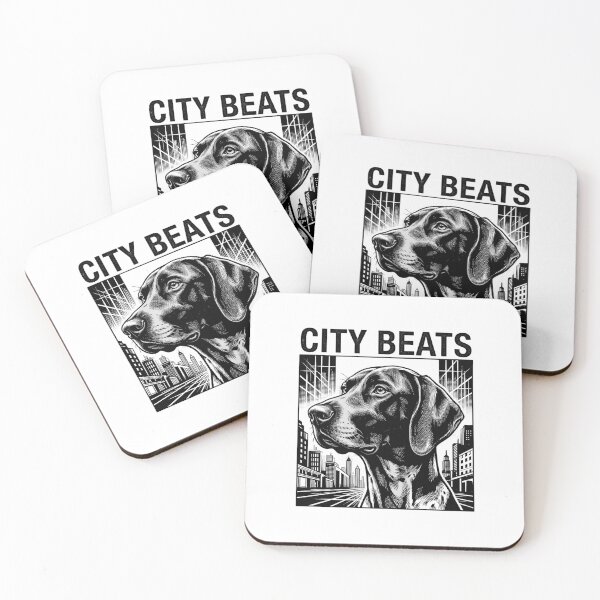Item preview, City Beats Weimaraner Urban Dog Woodcut Art designed and sold by GiggleInkTees.