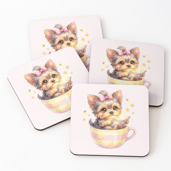 Item preview, Cute Yorkie Bookworm in Lemon Teacup designed and sold by MythicCotton.