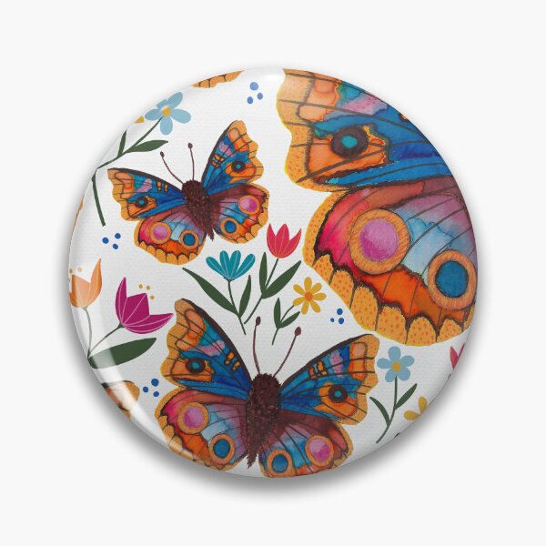 Item preview, Blue Buckeye Butterfly Floral Pattern designed and sold by Jessica Morris Designs.