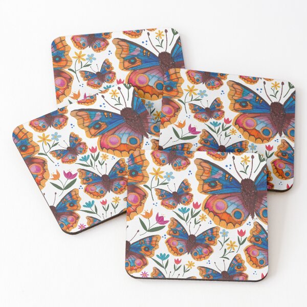 Item preview, Blue Buckeye Butterfly Floral Pattern designed and sold by Jessica Morris Designs.