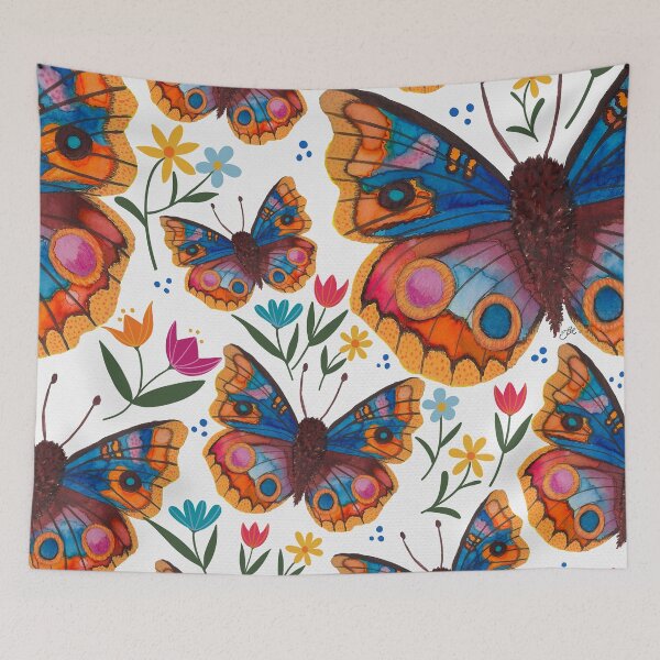 Item preview, Blue Buckeye Butterfly Floral Pattern designed and sold by Jessica Morris Designs.
