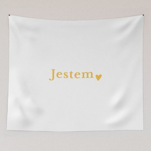 Item preview, Minimalist Jestem Polish Affirmation Small Yellow Heart designed and sold by LekkieStudioArt.