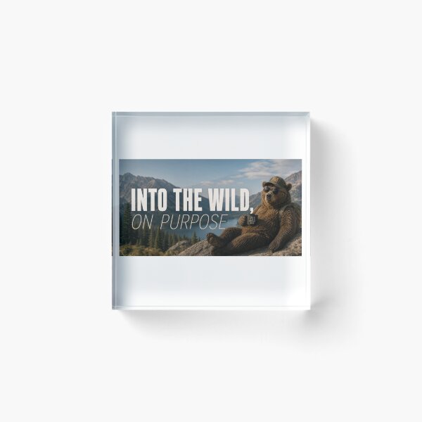 Item preview, Into The Wild On Purpose – Funny Hiking Outdoor Typography Tee Sticker Hiker Gift designed and sold by sharifex.