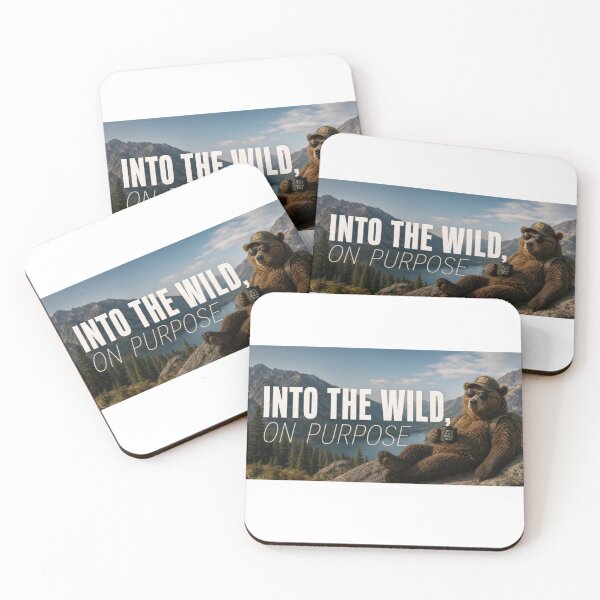 Item preview, Into The Wild On Purpose – Funny Hiking Outdoor Typography Tee Sticker Hiker Gift designed and sold by sharifex.