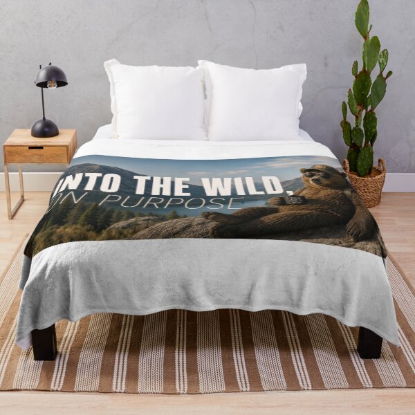 Item preview, Into The Wild On Purpose – Funny Hiking Outdoor Typography Tee Sticker Hiker Gift designed and sold by sharifex.