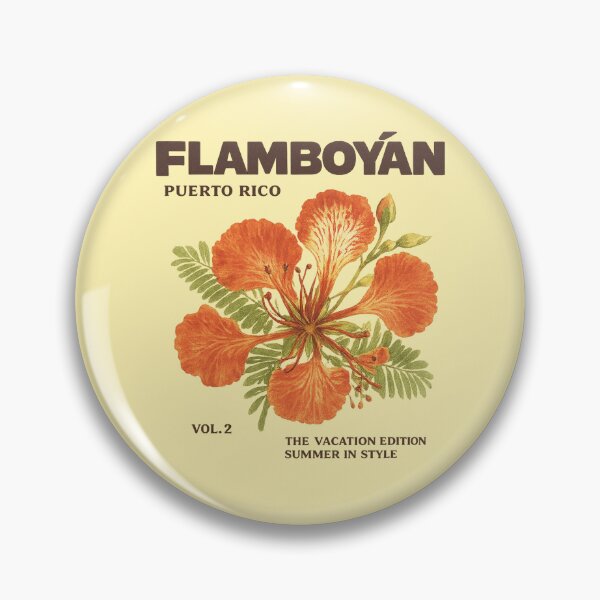 Item preview, Flamboyan Puerto Rico Tropical Flower Vintage Caribbean Botanical Design designed and sold by creatingmouseshop.