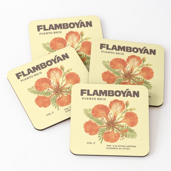 Item preview, Flamboyan Puerto Rico Tropical Flower Vintage Caribbean Botanical Design designed and sold by creatingmouseshop.