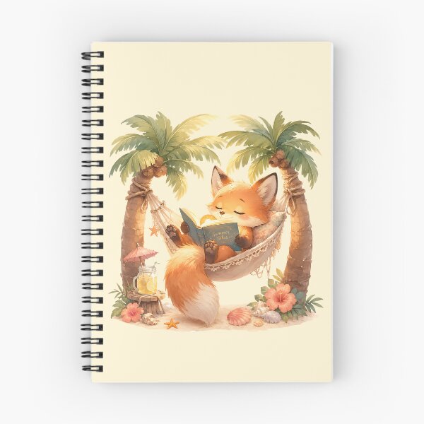 Item preview, Cozy Summer Fox Reading in Tropical Hammock designed and sold by MythicCotton.