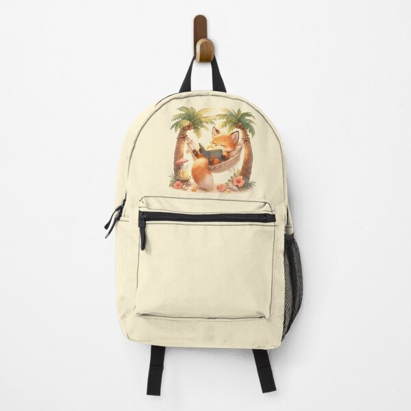 Item preview, Cozy Summer Fox Reading in Tropical Hammock designed and sold by MythicCotton.