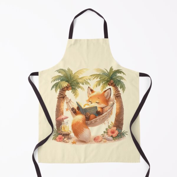 Item preview, Cozy Summer Fox Reading in Tropical Hammock designed and sold by MythicCotton.