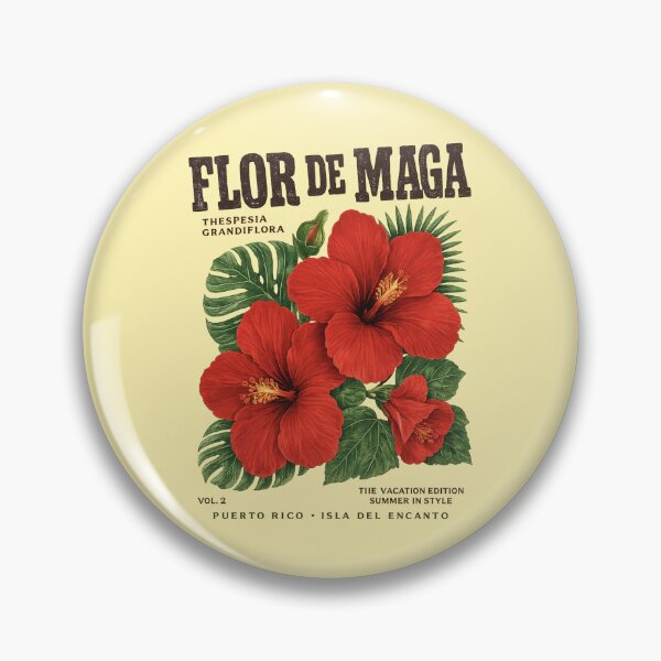 Item preview, Flor de Maga Puerto Rico Vintage Tropical Flower Botanical Island Design designed and sold by creatingmouseshop.