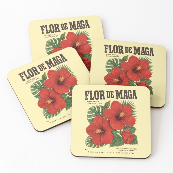 Item preview, Flor de Maga Puerto Rico Vintage Tropical Flower Botanical Island Design designed and sold by creatingmouseshop.