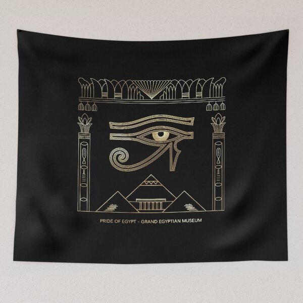 Item preview, Golden Eye of Horus Art Deco Poster | Grand Egyptian Museum Inspired Design designed and sold by Verycutethings.