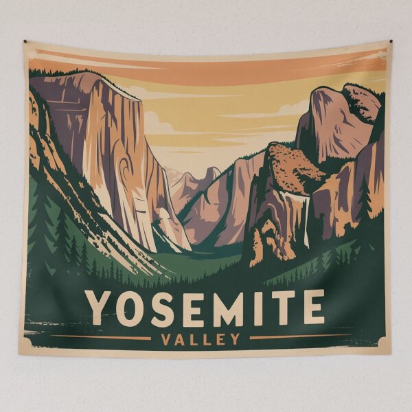 Item preview, Vintage Yosemite Style National Park Poster designed and sold by M&M Lifestyle Hub.