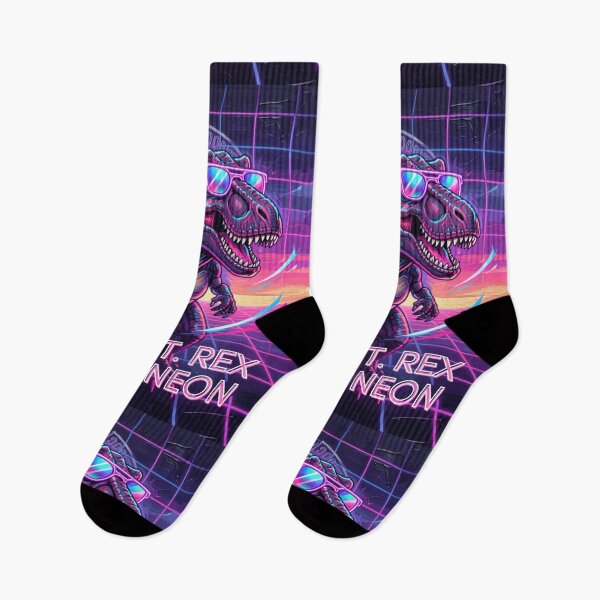 Item preview, Retro T. Rex in 80s Neon – Synthwave Dinosaur Design designed and sold by CallisC-Arts.