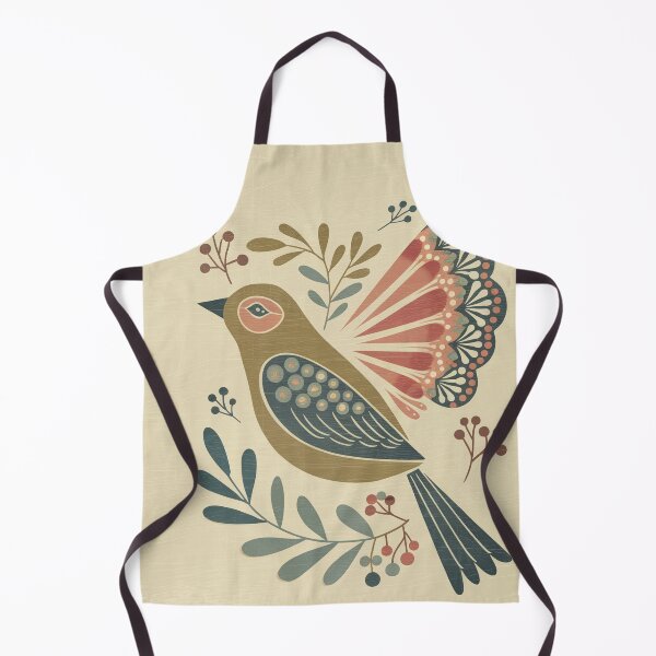 Item preview, Folk Botanical Bird with Floral Wing | Scandinavian Inspired Bird Art designed and sold by Filora Atelier | Bird Art.