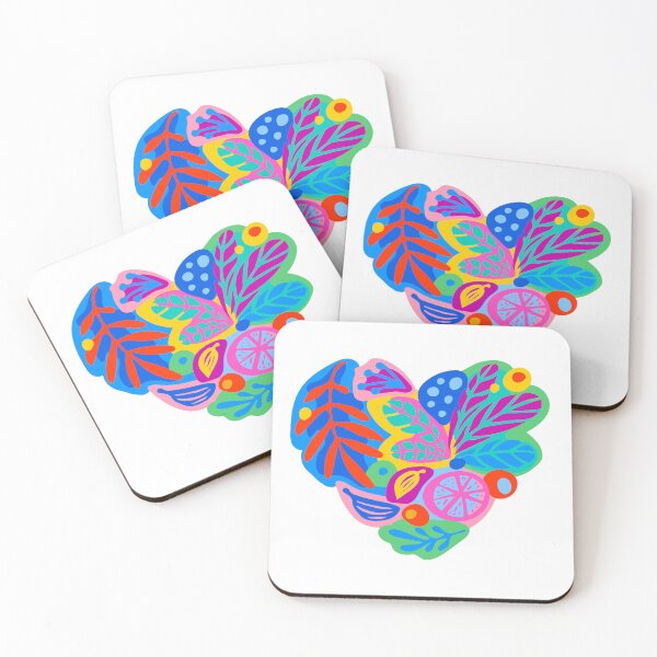 Item preview, Colorful Bright abstract heart shape tropical leave designed and sold by Bearlala.