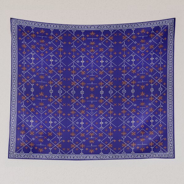 Item preview,  Celestial Geometric Tapestry in Cobalt designed and sold by arteresting-art.