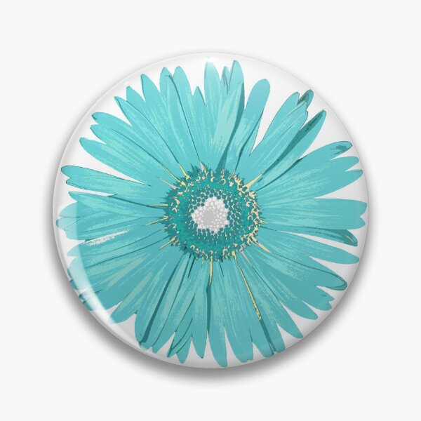 Item preview, Aqua Blue Daisy Flower Botanical Floral Pop Art designed and sold by Sharon Cummings Art.