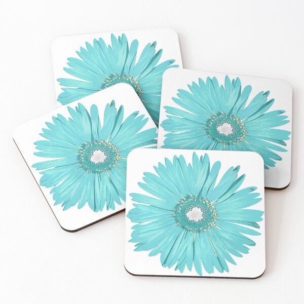 Item preview, Aqua Blue Daisy Flower Botanical Floral Pop Art designed and sold by Sharon Cummings Art.