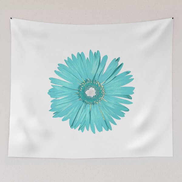 Item preview, Aqua Blue Daisy Flower Botanical Floral Pop Art designed and sold by Sharon Cummings Art.