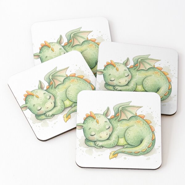 Item preview, Sleeping Baby Dragon Watercolor Illustration designed and sold by Rutvain.