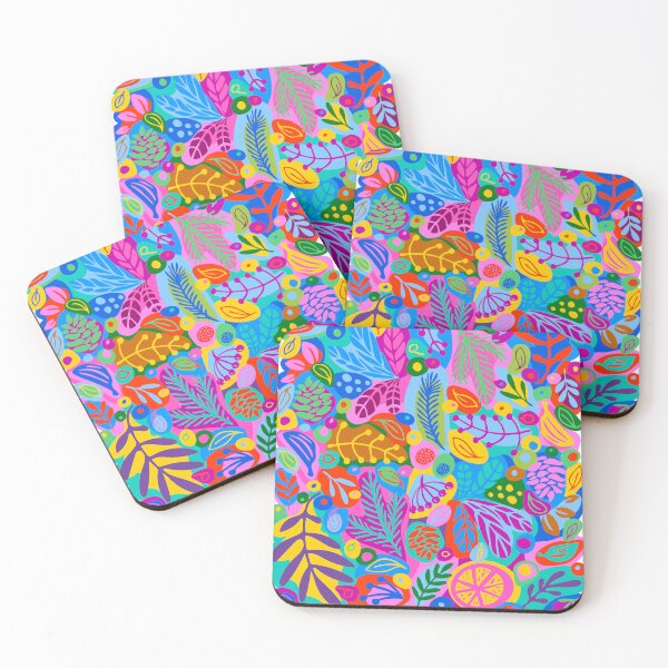 Item preview, Colorful tropical leaves and fruits herbal poster designed and sold by Bearlala.