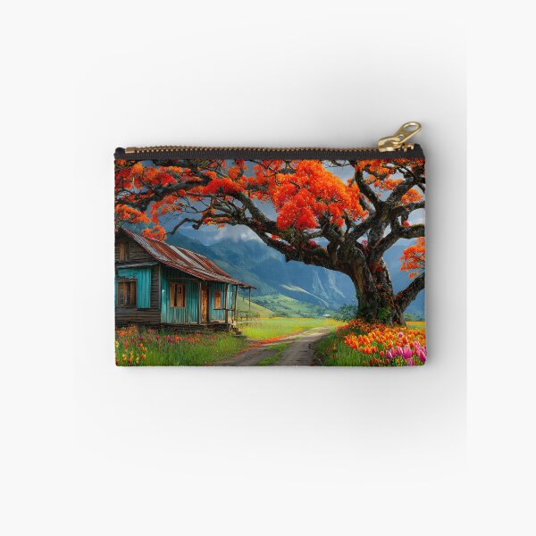 Item preview, Vibrant Autumn Tree Overlooks Quaint Country House designed and sold by Artessie.