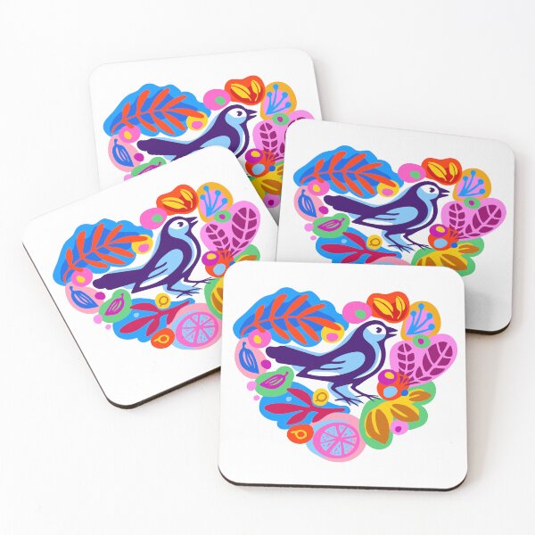 Item preview, Colorful Bright abstract floral herbal bird heart shape designed and sold by Bearlala.