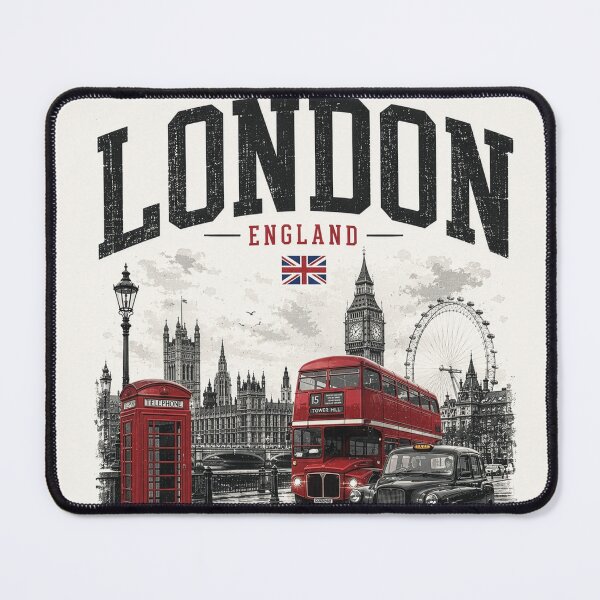 Item preview, London Vintage Skyline Red Bus & Taxi | England Retro Travel Streetwear Design designed and sold by Kate1art.