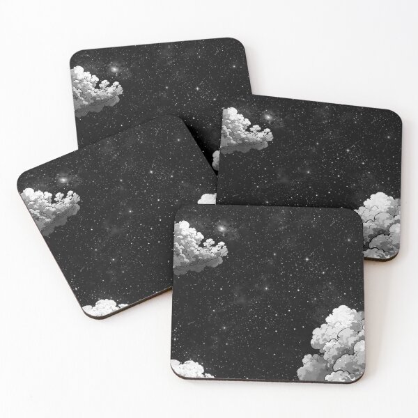 Item preview, Clouds and stars black designed and sold by ItsAllYellow.
