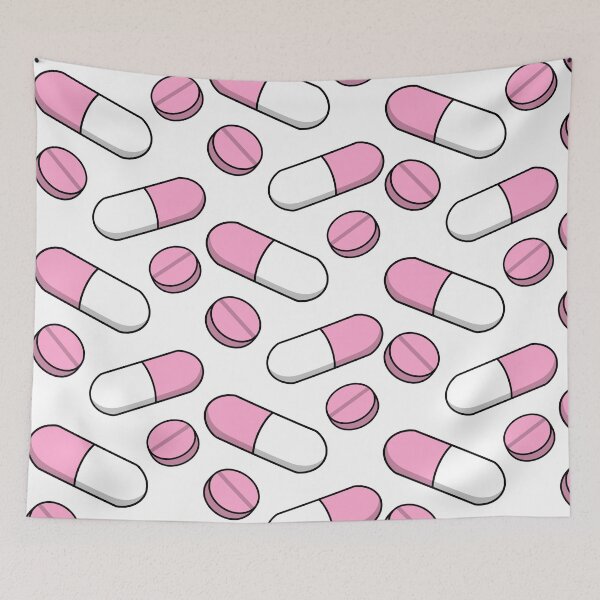 Item preview, Pink medicine aesthetic repeating pattern designed and sold by Nesstitches.