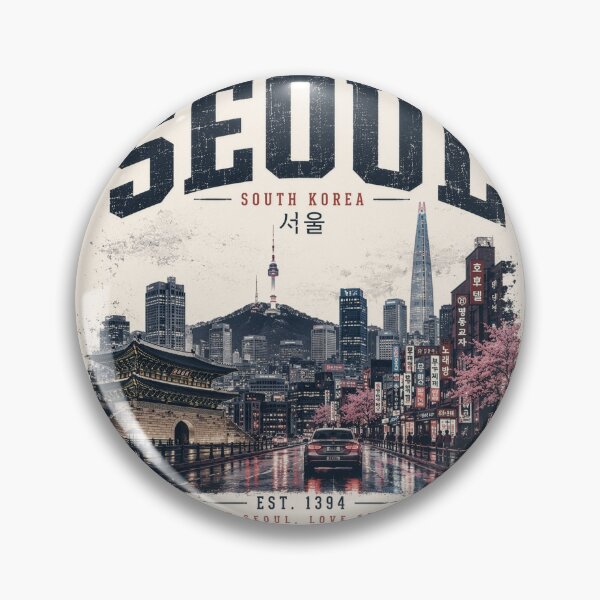 Item preview, Seoul Korea Night Drive Skyline | Vintage Aesthetic K-City Streetwear Design designed and sold by Kate1art.