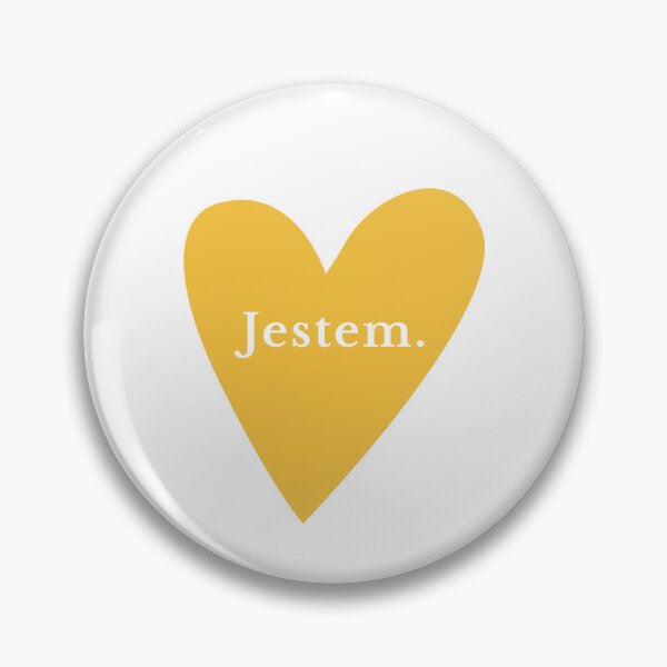 Item preview, Minimalist Jestem Polish Affirmation with Yellow Heart designed and sold by LekkieStudioArt.