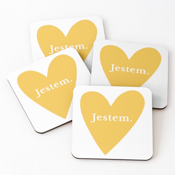 Item preview, Minimalist Jestem Polish Affirmation with Yellow Heart designed and sold by LekkieStudioArt.