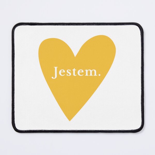 Item preview, Minimalist Jestem Polish Affirmation with Yellow Heart designed and sold by LekkieStudioArt.