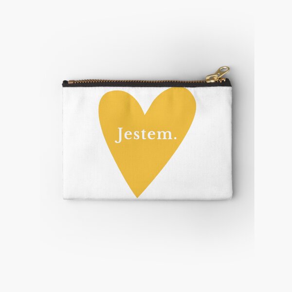 Item preview, Minimalist Jestem Polish Affirmation with Yellow Heart designed and sold by LekkieStudioArt.