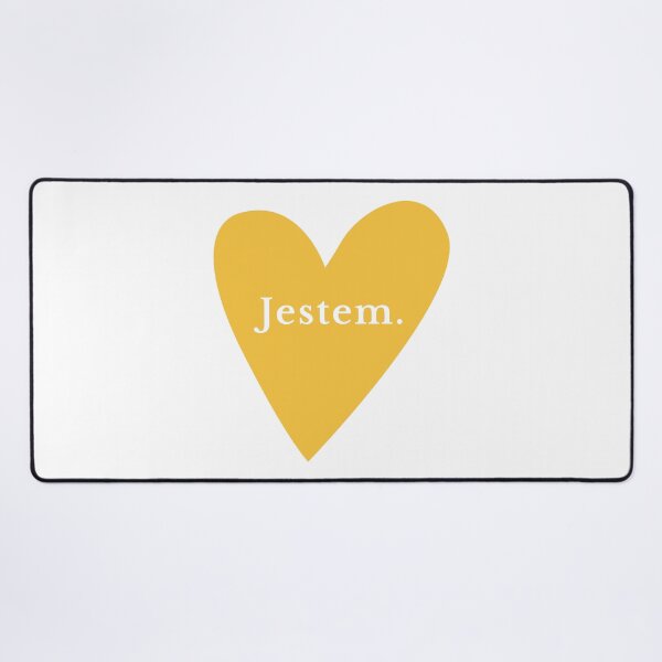 Item preview, Minimalist Jestem Polish Affirmation with Yellow Heart designed and sold by LekkieStudioArt.
