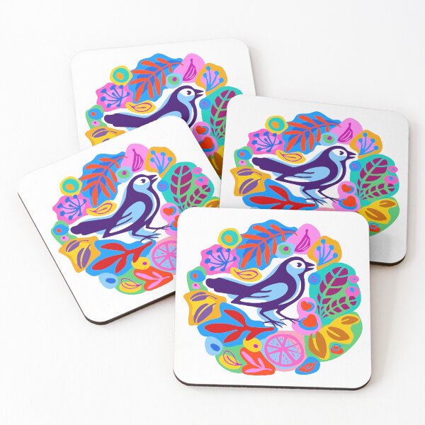 Item preview, Colorful Bright abstract floral herbal bird organic style designed and sold by Bearlala.