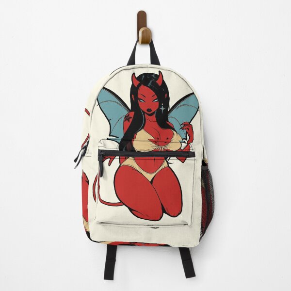 Item preview, Halloween Devil Girl Pinup cartoon demon girl designed and sold by blackdogshop.