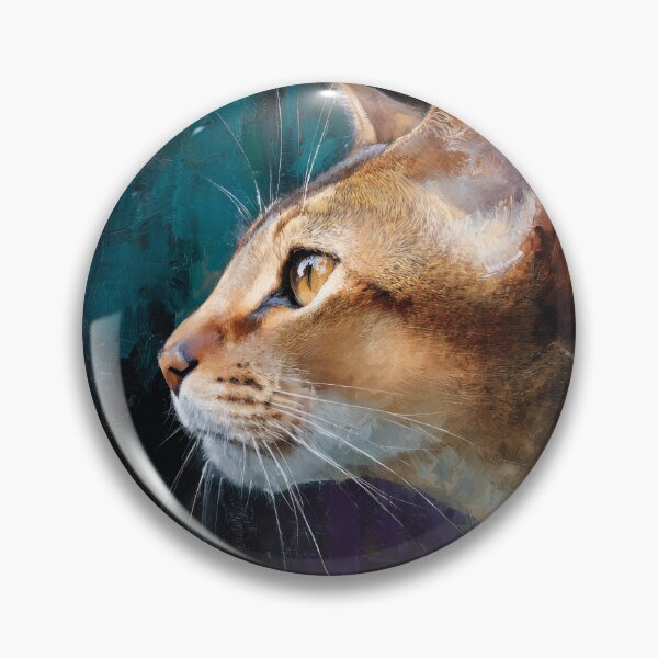 Item preview, Golden Abyssinian Cat Profile Oil Painting designed and sold by Paolo-Bandal.