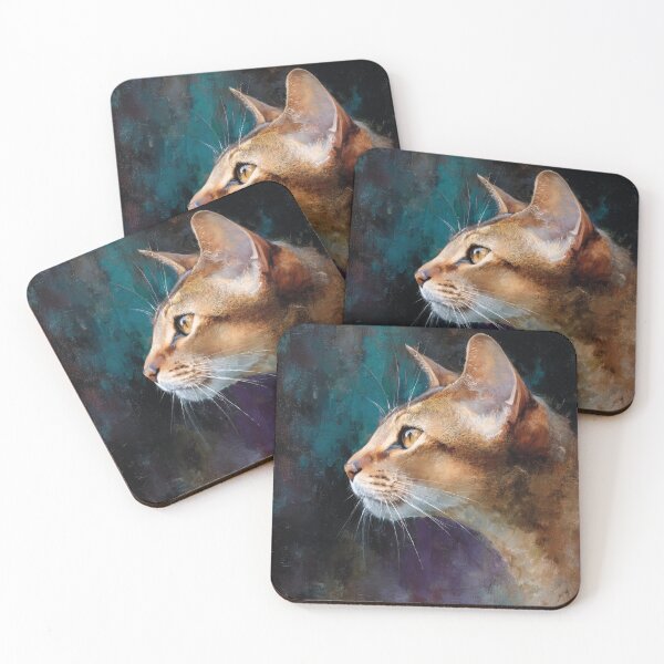 Item preview, Golden Abyssinian Cat Profile Oil Painting designed and sold by Paolo-Bandal.