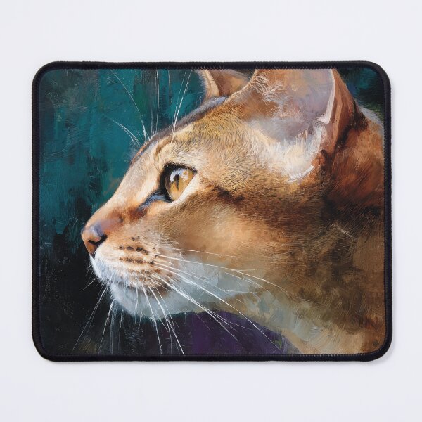 Item preview, Golden Abyssinian Cat Profile Oil Painting designed and sold by Paolo-Bandal.